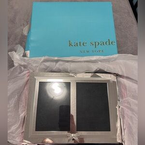 Kate Spade Grace Avenue Double Invitation Frame 5 x 7 Inch Silverplate Like New